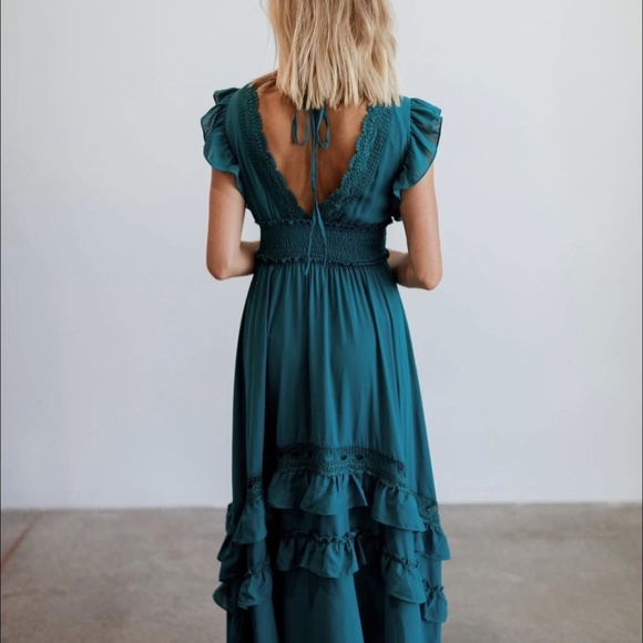 Baltic Born Small Jade Green Jasmine Ruffle Maxi Dress NWT - Picture 2 of 3
